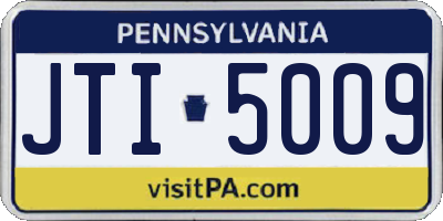 PA license plate JTI5009