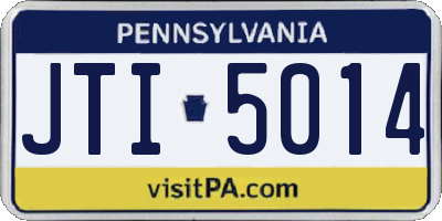PA license plate JTI5014