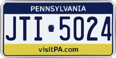 PA license plate JTI5024