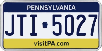PA license plate JTI5027