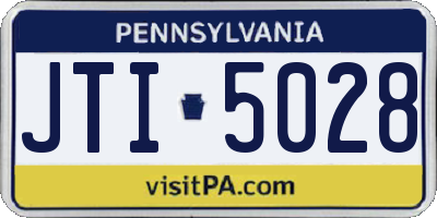 PA license plate JTI5028