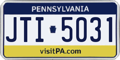 PA license plate JTI5031
