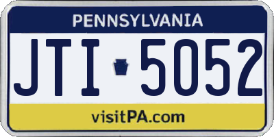 PA license plate JTI5052