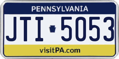 PA license plate JTI5053