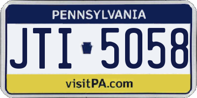 PA license plate JTI5058