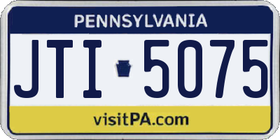PA license plate JTI5075