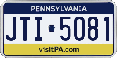 PA license plate JTI5081