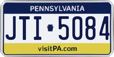 PA license plate JTI5084