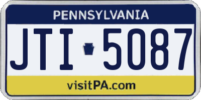 PA license plate JTI5087