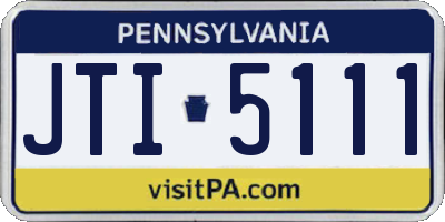 PA license plate JTI5111