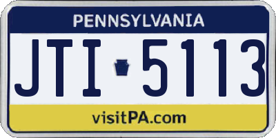 PA license plate JTI5113