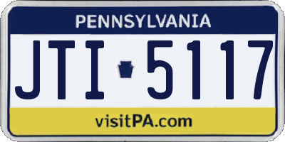 PA license plate JTI5117