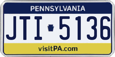 PA license plate JTI5136