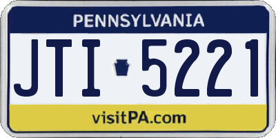 PA license plate JTI5221