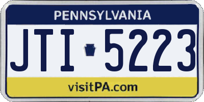 PA license plate JTI5223