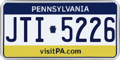 PA license plate JTI5226
