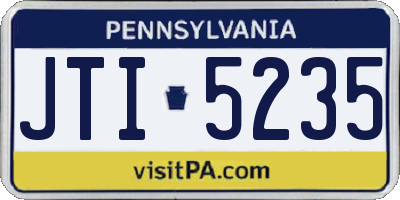 PA license plate JTI5235