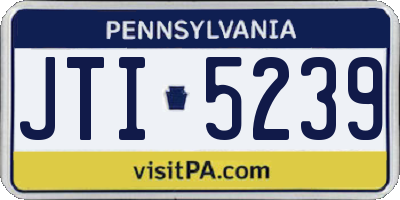 PA license plate JTI5239