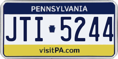 PA license plate JTI5244