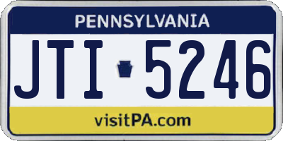 PA license plate JTI5246