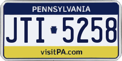 PA license plate JTI5258