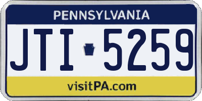 PA license plate JTI5259