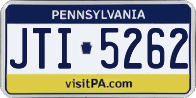 PA license plate JTI5262