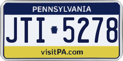 PA license plate JTI5278