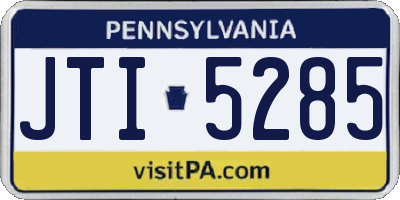 PA license plate JTI5285