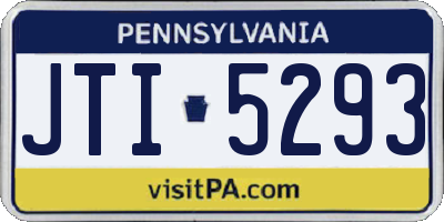PA license plate JTI5293