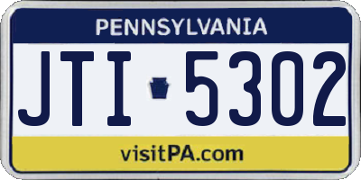 PA license plate JTI5302