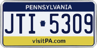 PA license plate JTI5309