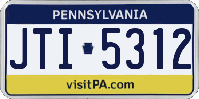 PA license plate JTI5312