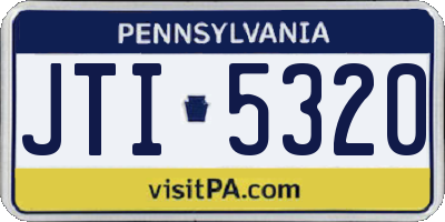 PA license plate JTI5320