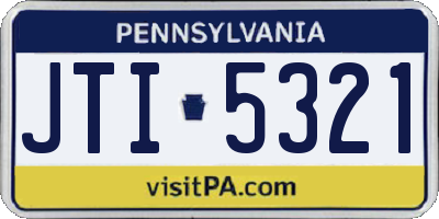 PA license plate JTI5321