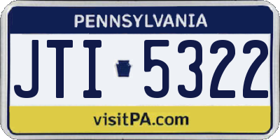 PA license plate JTI5322