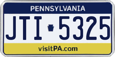 PA license plate JTI5325