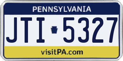 PA license plate JTI5327