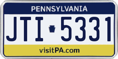 PA license plate JTI5331