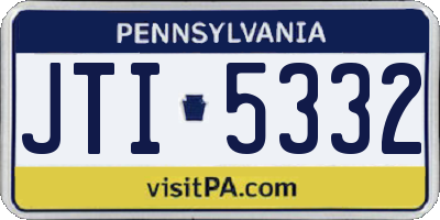 PA license plate JTI5332