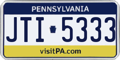 PA license plate JTI5333