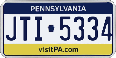 PA license plate JTI5334