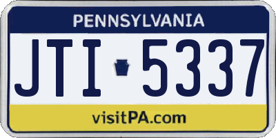 PA license plate JTI5337