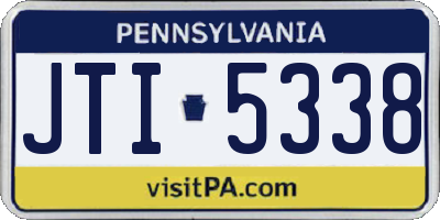 PA license plate JTI5338
