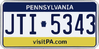 PA license plate JTI5343