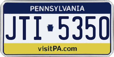 PA license plate JTI5350