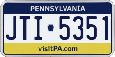 PA license plate JTI5351