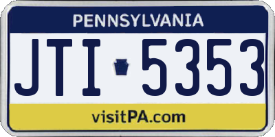 PA license plate JTI5353
