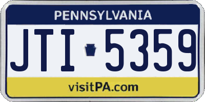PA license plate JTI5359