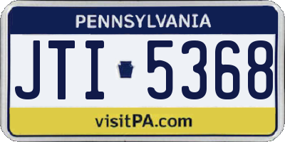 PA license plate JTI5368